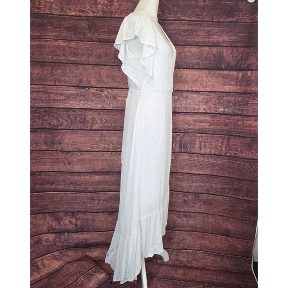 DREW Flowy White Fairy Dress Size Medium Cottage Bridal Graduation Romantic - Picture 2 of 9